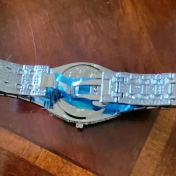 Mens Full Covered Iced Out Round & Baguette Bling Simulated Diamond Quartz Watch - Picture 6 of 13